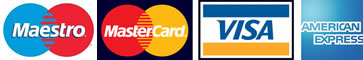 We accept Amex, Maestro, Maestro (UK), Mastercard, Mastercard Debit, Mastercard Purchasing, Visa, Visa Debit, Visa Electron, Visa Purchasing 